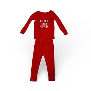 Old Navy Toddler Pajama Set "Cuter Than Cupid" Valentine's Day PJs Size 2T